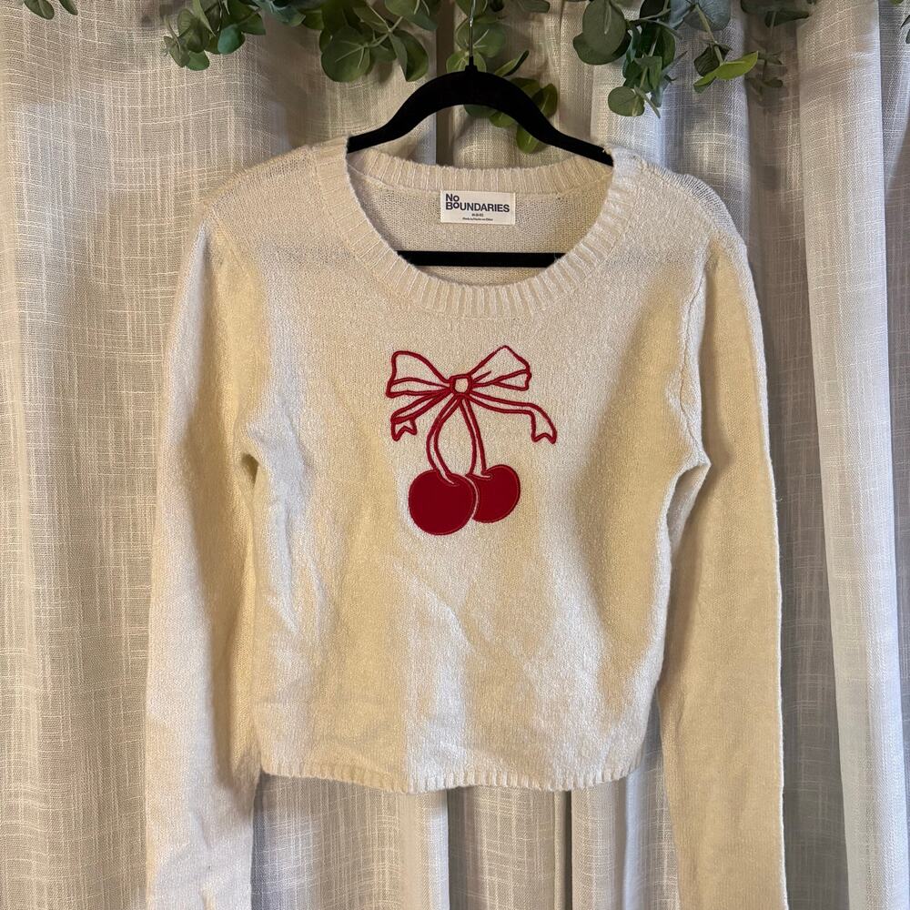 Cherry Print Sweater Size Medium